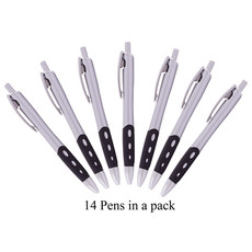 14 Teardrop Pens in a Pack. with Black German Ink - Silver