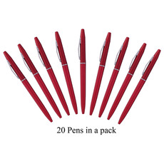20 Slimline Pens in a Pack. with Black German Ink - Red