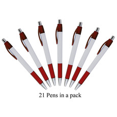 21 Quattro Pens in a Pack. with Black German Ink - Red