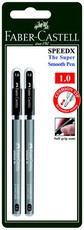 Faber-Castell SpeedX10 1.0mm Ballpoint Pens - Black (Blister of 2)