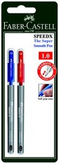 Faber-Castell SpeedX10 1.0mm Ballpoint Pens - Blue & Red (Blister of 2)