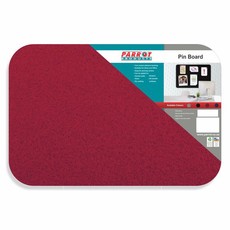 Parrot Notice Board - Adhesive Pin Board No Frame (600 x 450mm) - Red