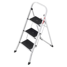 Hailo K20 3 Step Folding Ladder Anti Slip Surface White