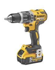 Dewalt - 18V Brushless Hammer Drill & 2 Batteries - Yellow