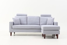 George & Mason - Luxe 3 Seater Couch & Ottoman Set With Removable Headrests