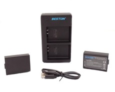 Beston USB Dual Charger and 2 Battery Kit for Canon LP-E10
