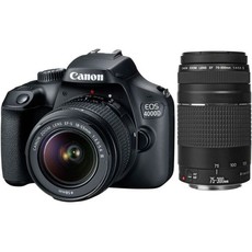 Canon 4000D 18MP DSLR Twin Lens Bundle - Black