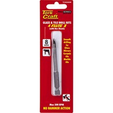 Tork Craft Glass & Tile Drill 8mm 4 Flute With Hex Shank