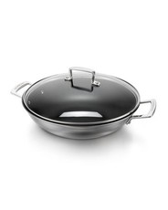 Le Creuset Classic Stainless Steel Non-Stick Wok & Glass Lid (Size: 30cm)