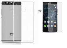 1 Transparent Protective Cover & 2 Tempered Glass Screen Protector for Huawei P9