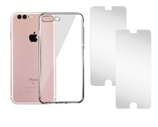 1 Transparent Protective Cover & 2 Tempered Glass Screen Protector for IPhone 7 G/S