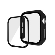 Apple Watch 40MM Black Full Covered Tempered Glass Screen Protector w/ Case