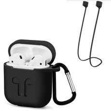 Silicon Case Compatible with Apple AirPods & Anti-lost Strap - Blue