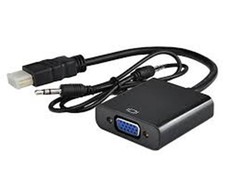 Raz Tech HDMI to VGA Cable Adapter with Audio Connector - Black