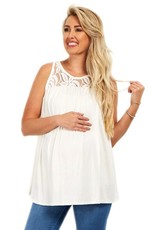 Absolute Maternity Posy Lace Top - White