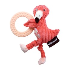 Les Deglingos Teething Ring Plush Flamingo