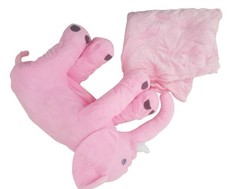 Elephant Pillow with Blanket - Pink