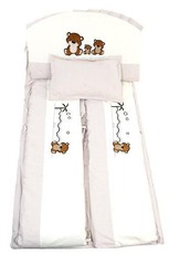 Nipper Teddy-Time Cotton Crib Quilt and Bumper Set