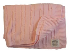 Romy & Rosie Cotton Cable Receiving Blanket - Pink