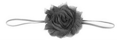 Fine Flower Headband - Black