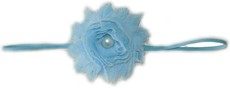 Fine Flower Pearly Headband - Baby Blue