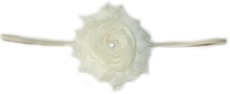 Fine Flower Pearly Headband - Cream