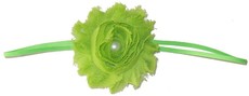 Fine Flower Pearly Headband - Lime