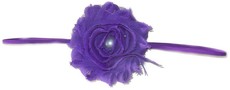 Fine Flower Pearly Headband - Purple