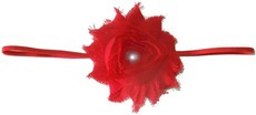 Fine Flower Pearly Headband - Red
