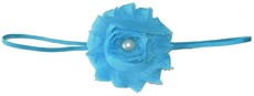 Fine Flower Pearly Headband - Turquoise