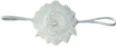 Fine Flower Pearly Headband - White