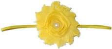 Fine Flower Pearly Headband - Yellow