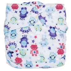 Fancypants Bamboo Cloth Nappy - Robots (One size fits most 3.5kg - 17kg)