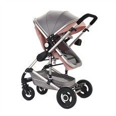 Baby Stroller Carriage - Pink and Grey