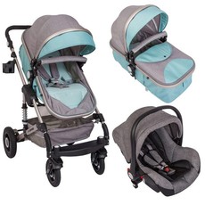 Little Bambino 3-in-1 Multifunctional Travel System - Grey and Blue