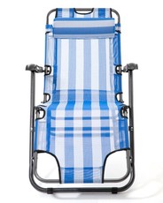 Campground Striped Recliner Folding Chair - Blue & White