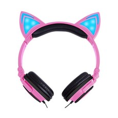 Kids Cat Ear Headphones with LED Flashing Lights