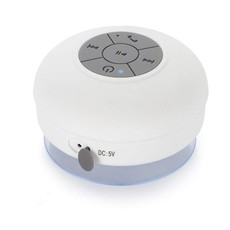 Raz Tech Waterproof Bluetooth Mini Shower Speaker with Mic - White