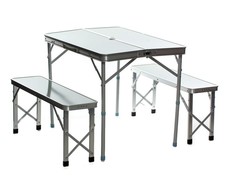 Campground Aluminium Folding Picnic Table - Silver