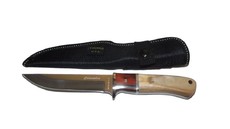 Brown Straight Back Columbia Knife with a Protective Cover