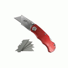 Blackspur - Folding Lock Back Utility Knife with 5 Interchangeable Blades - Red
