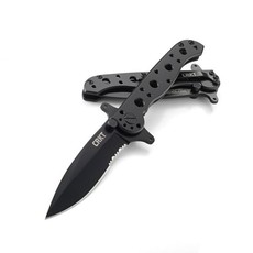 CRKT Special Forces Stainless Steel Partially Serrated Folding Knife - Black