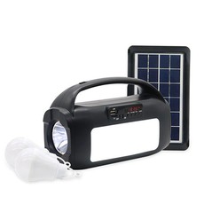 Everlotus 3W solar lighting system with site lamp and torch (Black)