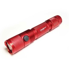 Powertac E8 Red, 340 Lumen, 182m Throw, Rechargeable