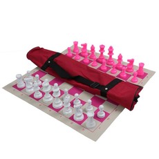 Tournament Standard Chess Set - Pink & White