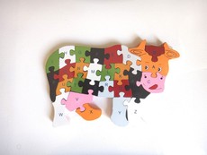 Kids Wooden Puzzle Games - Cow