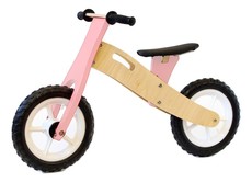 BooToo Wooden Balance Bike - Birch wood & Pink