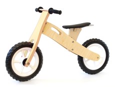 BooToo Wooden Balance Bike - Natural Wood
