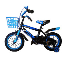 Kids 12" Mountain Bike with Training Wheels - MTB Blue
