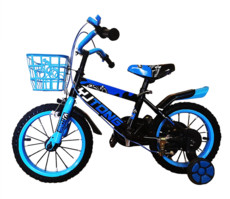 Kids 16" Mountain Bike with Training Wheels - MTB Blue